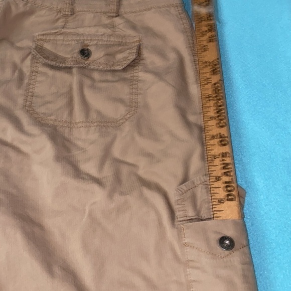 GLORIA VANDERBILT cargo cotton crop pants 9 pockets tan size 14 - Picture 14 of 15